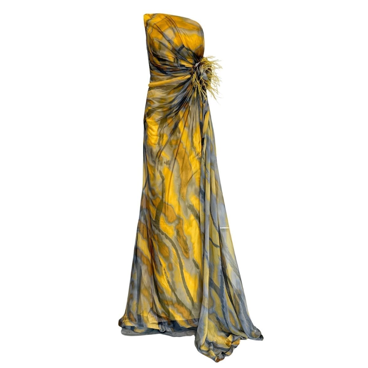 Dekolte - Strapless Yellow Cocktail Dress - Fr 38